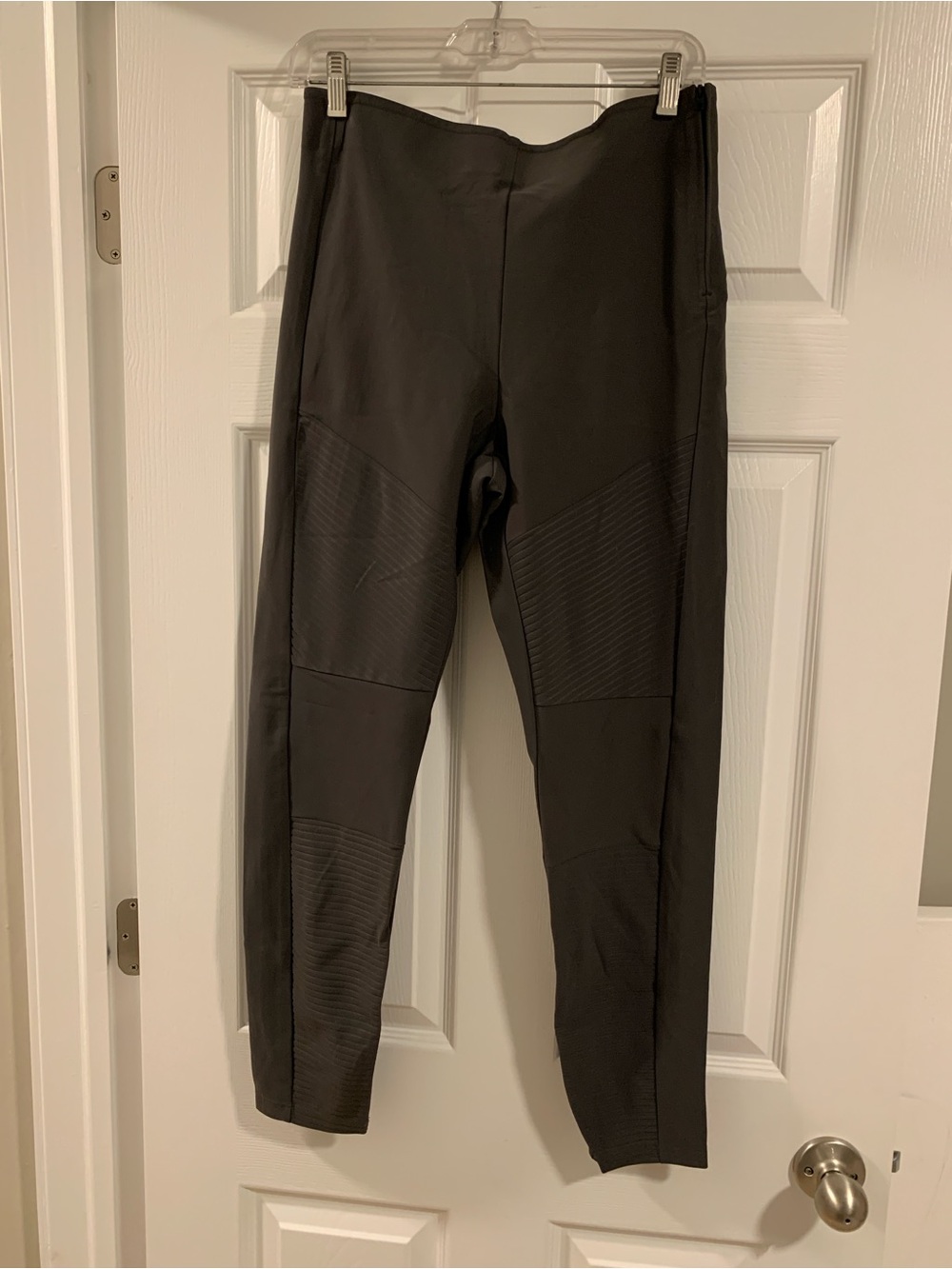 Athleta Black Ribbed Panel Leggings